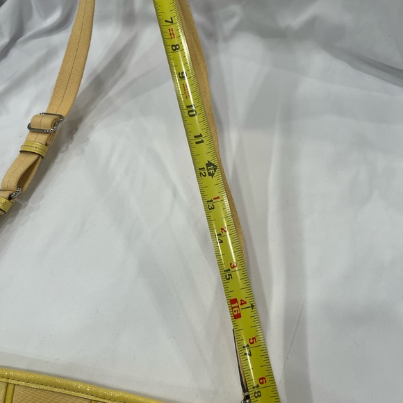 Coach Signature Stripe Duffle Shoulder Crossbody Bag F21905 Bright Yellow - Picture 5 of 16